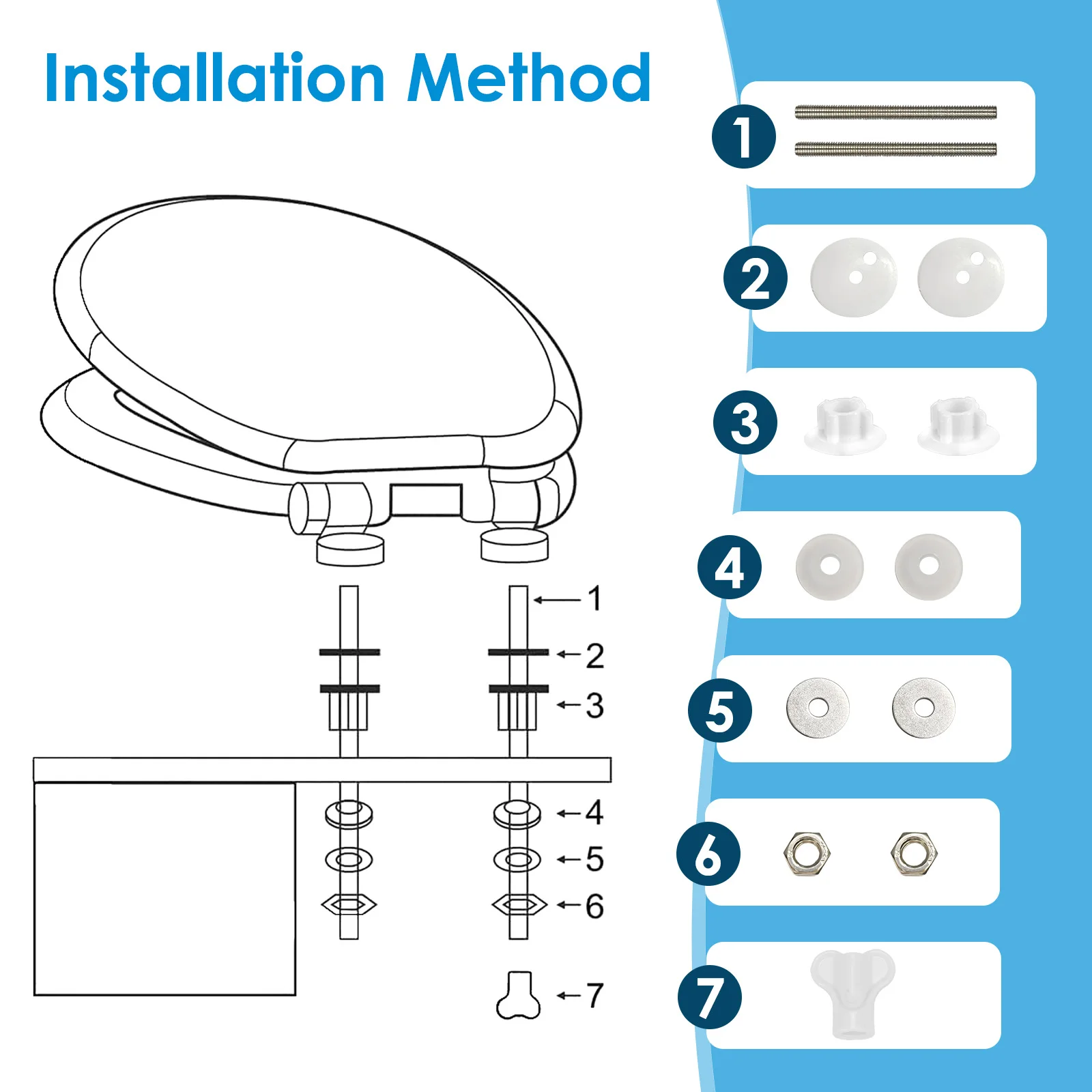 SINOBATH WC-Sitz mit Soft-Close-Funktion, WC-Sitz aus Holz, universeller Toilettensitz, langlebiger, stabiler MDF-Toilettensitz, belastbar bis 190 kg, einfache Installation, Zinklegierungsscharnier, antibakteriell und leicht zu reinigen – Detail 15
