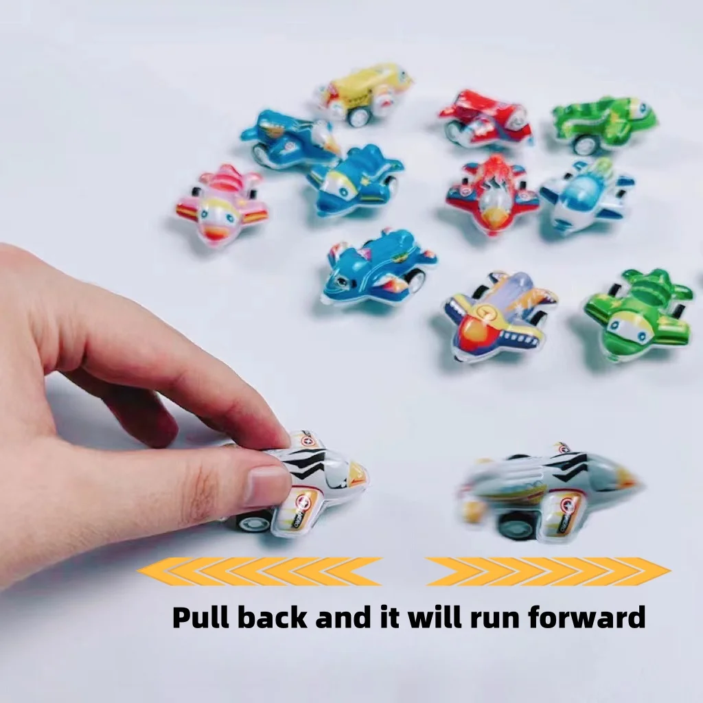 Cartoon-Flugzeug-Spielzeug für Kinder mit Rückkehrfunktion und Launcher, niedliches Flugzeugmodell, Spielzeit-Spaß für Kinder