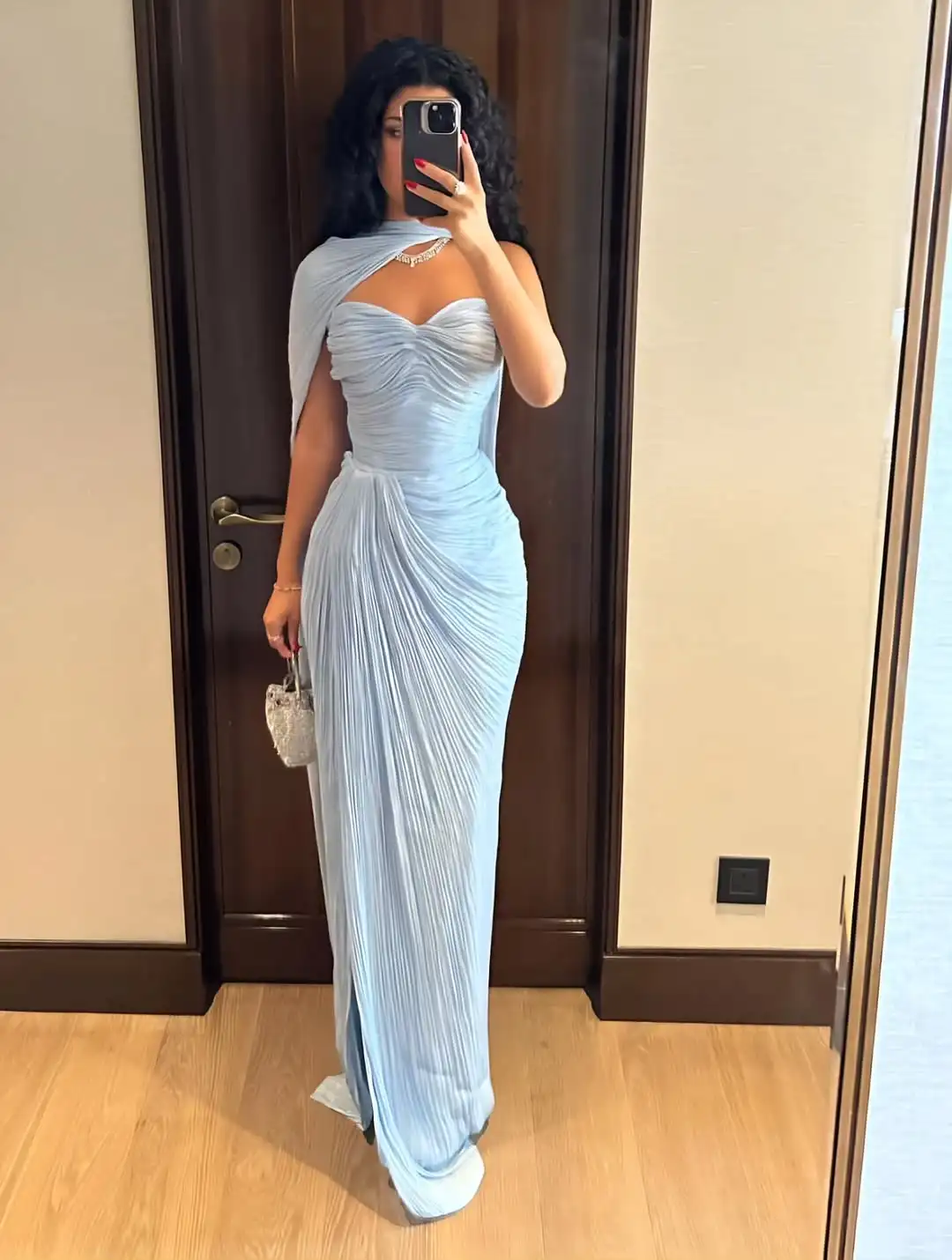 

Customized Mermaid Sleeveless Evening Dresses Sweetheart Prom Dresses Pleated Chiffon Floor Length Party Dresses for Women