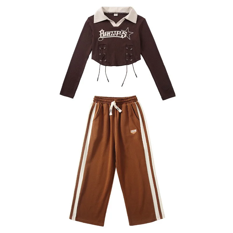 Mädchen Jazz Dance Kostüm für Kinder Hip-Hop Street Dance Regal Trommel Performance Kleidung Kinder Hip Hop Kostüme Tops Hosen Set