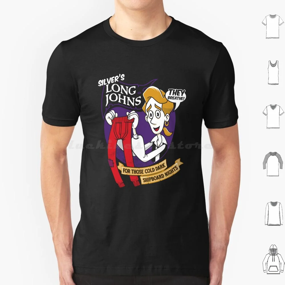 Silver's Long Johns-Monkey Island-Vintage Video Game-Pirate T Shirt Big Size 100% Cotton Monkey Island Guybrush Threepwood