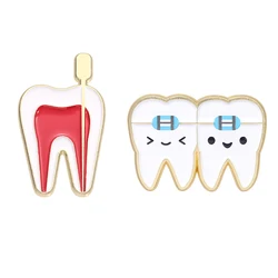 Tooth Orthodontics Enamel Pins Custom Oral Care Dental Brooches Bag Clothes Badge Decoration Gift for Dentist Doctors