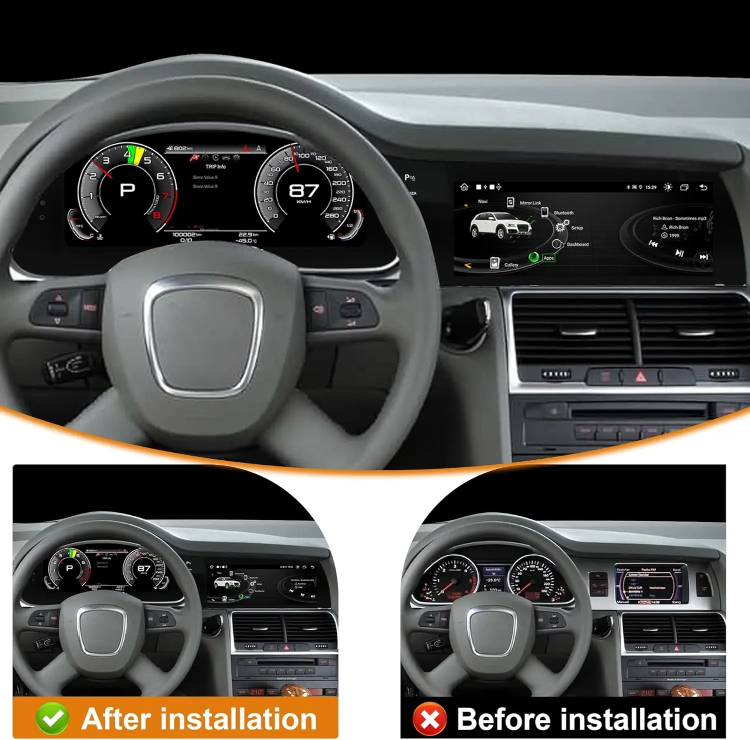Radio with Cluster for Q7 2005-2009 12.3