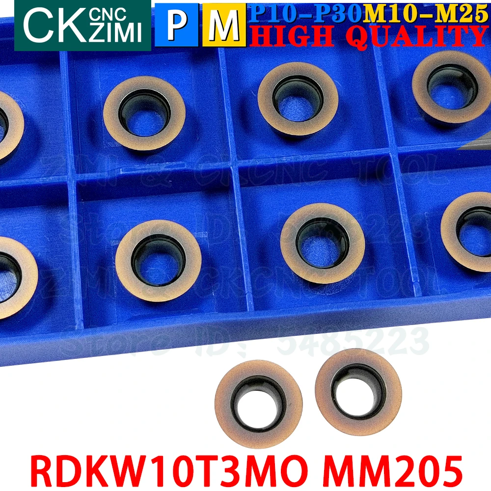 RDKW10T3MO MM205 RDKW 10T3 MO MM205 Insertos de carboneto de faceamento Ferramentas de insertos de fresamento indexáveis RPMT RDMT RDKW10T3 RDKW 10T3 MO CNC Ferramentas de torno de metal para aço inoxidável