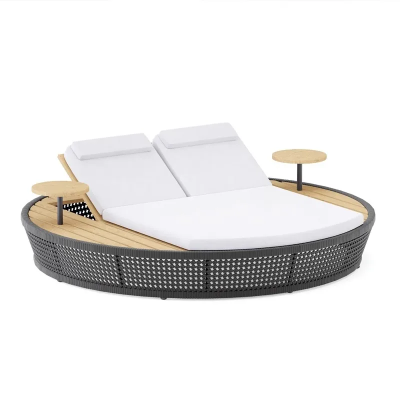 

Outdoor dining table and chairs, bed waterproof and sun protection, outdoor teak table solid wood chair