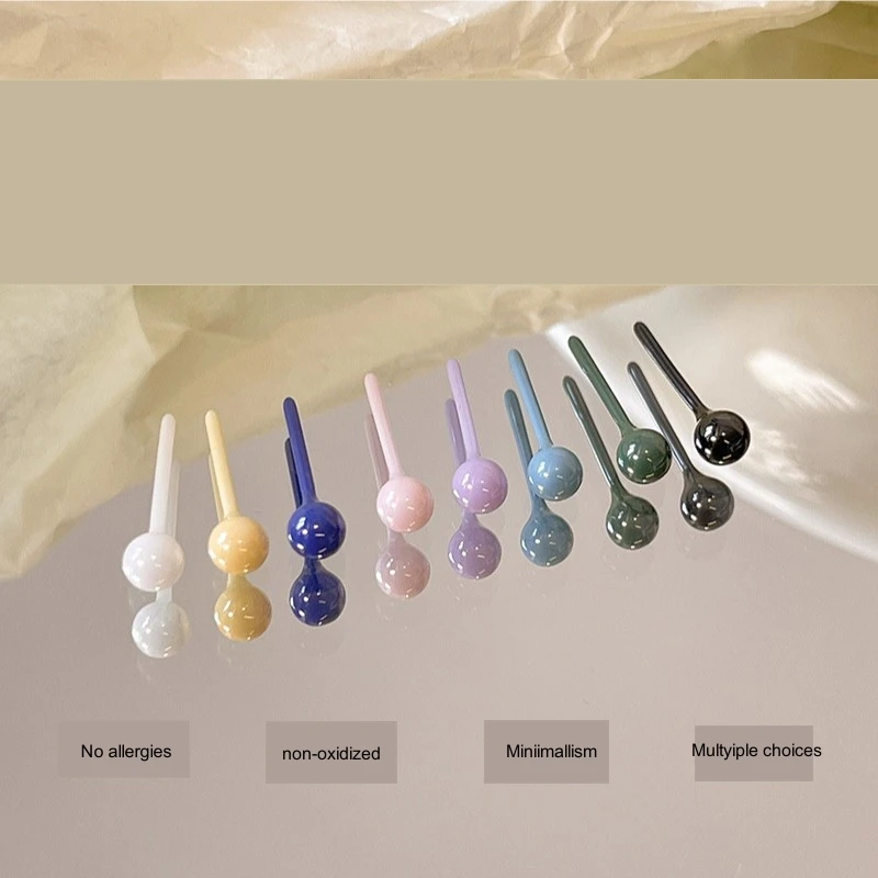 New Ceramic Sweet Stud Earrings Candy Colors For Choices Non-allergic Shiny All Over No Fade Good Quality