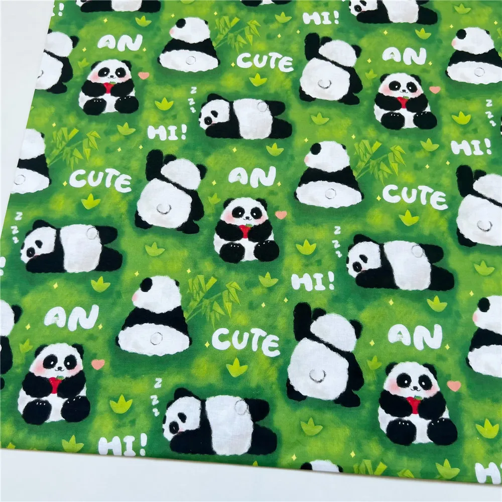 Green Grassland Giant Panda cotton fabric Patchwork Sewing Quilting diy shirt clothing child handmade patchwork Material