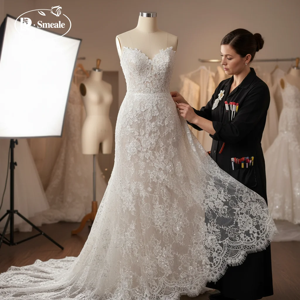 

3Meters Length X140cm Width 2025 Pearls and Sequins Cord Lace Fabric Beads French Lace Fabrics for Wedding Dress Bridal Gowns