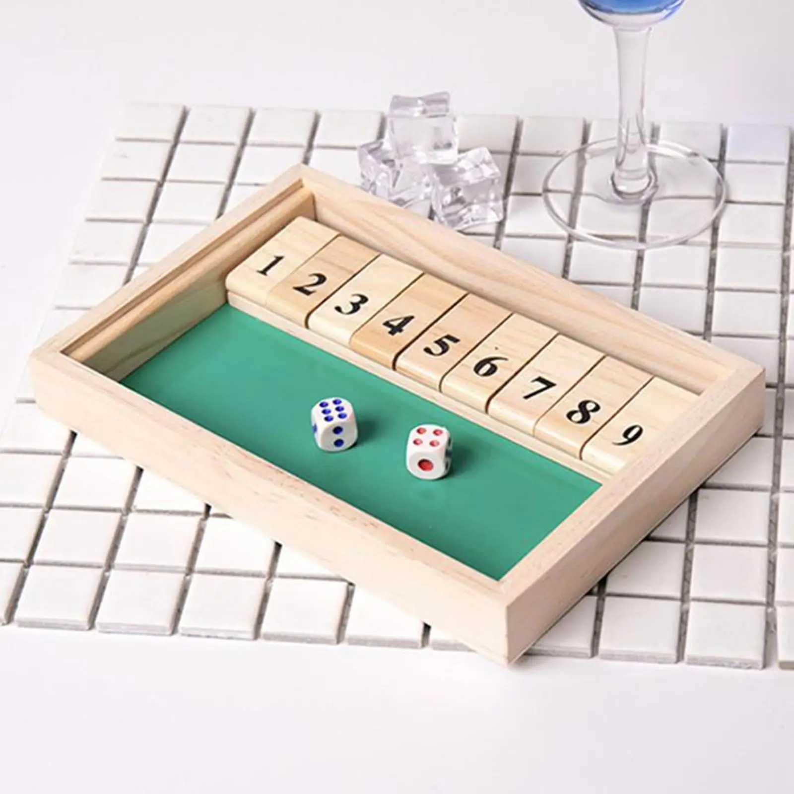 

Деревянная коробка Deluxe Shut The Box с 9 номерами для клубных настольных игрушек