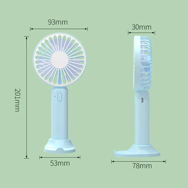 1pc Portable USB Mini Fan Office Desktop Multifunctional Folding Headed Small Electric Fan Portable High Wind Pocket Fan New ﻿