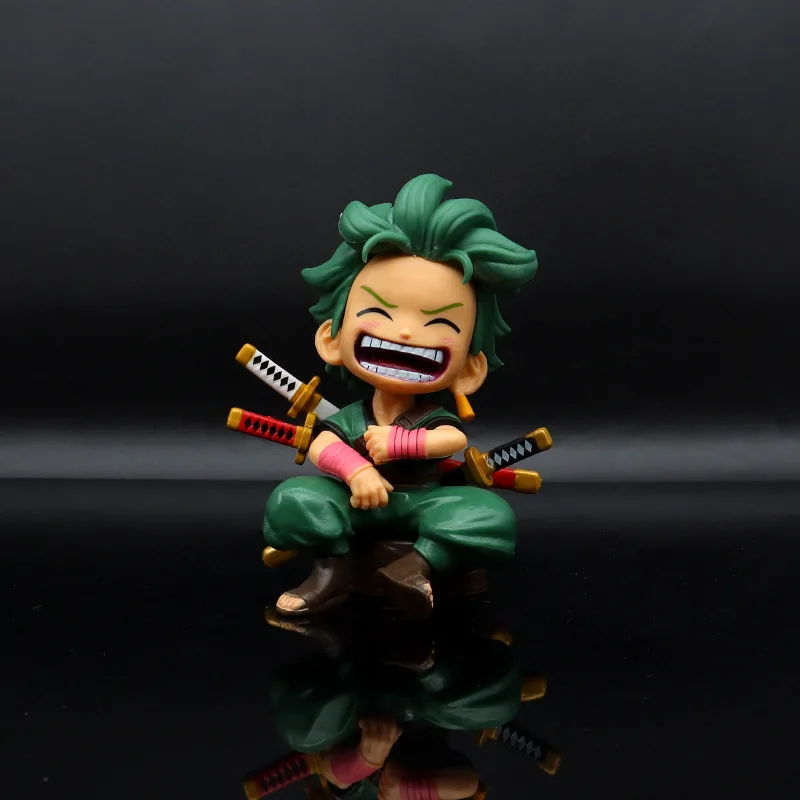 13 سنتيمتر أنيمي الشكل قطعة واحدة القرد D لوفي رورونوا زورو Kawaii اللعب Q التماثيل Nendoroid سيارة الديكور البلاستيكية نموذج هدية