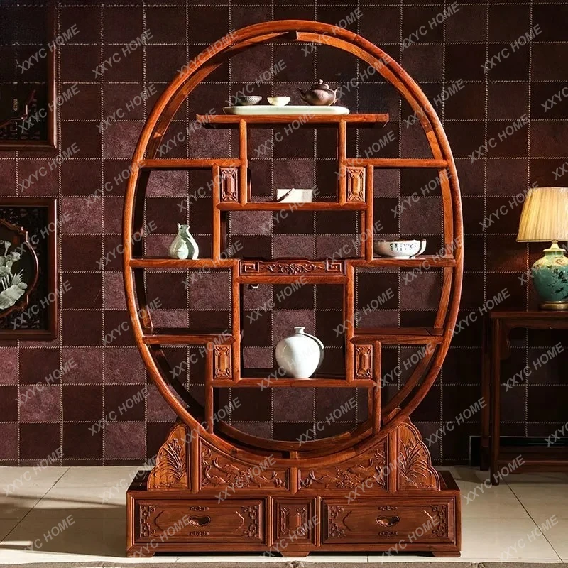 A  Bogu frame solid wood new Chinese partition mahogany display designer fashion living room Duobao Pavilion