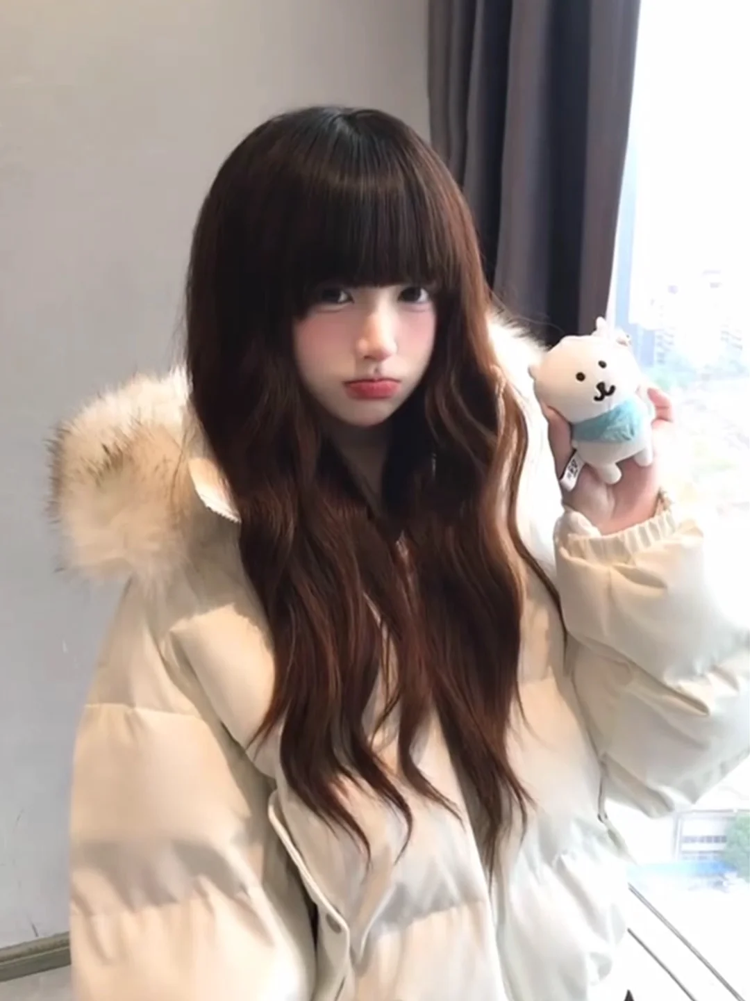 Thickened Cotton Jacket Women's Winter Coat with Large Fur Collar Warm Commuter Style Korean Version Couples Clothing