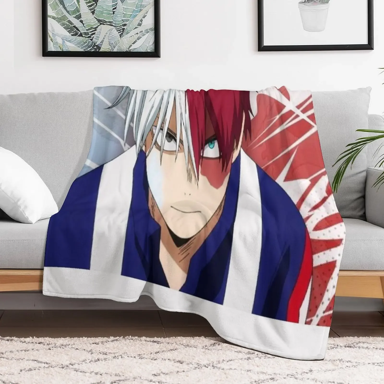 Shoto todoroki Throw Blanket Warm For Sofa Thin warm for winter Blankets