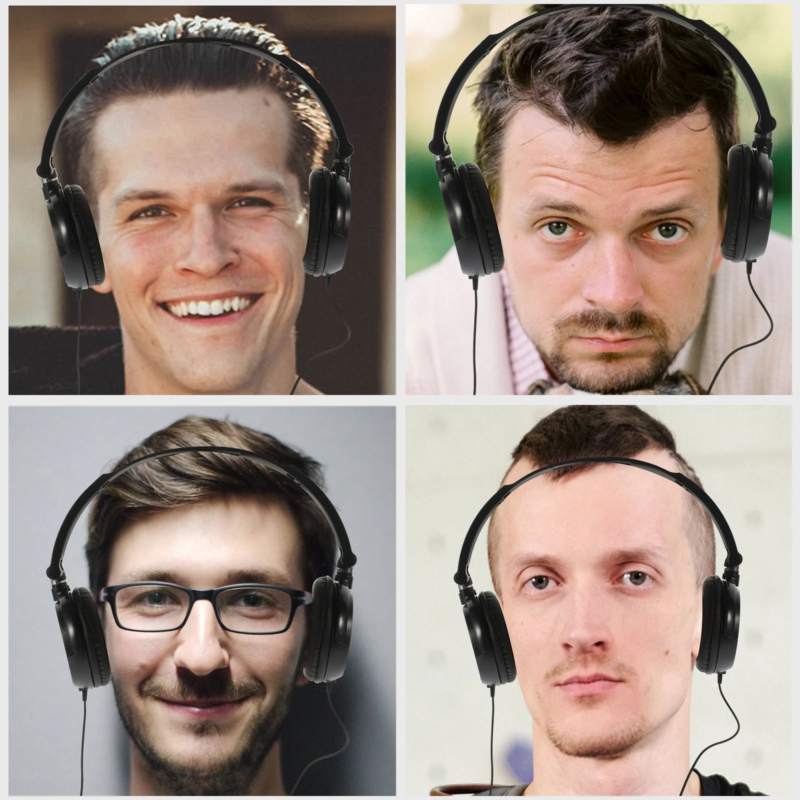 

Headphones with Microphone Black Foldable Lightweight Bass Ear Headset for Pc Laptop Tablet Over Ear Volume Control