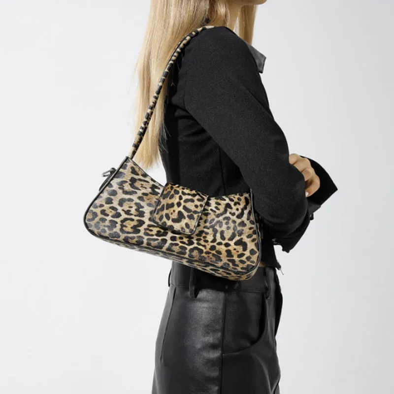 Borsa ascellare con stampa leopardata di alta qualità per borsa da donna 2024 nuova borsa alla moda versatile borsa a tracolla singola