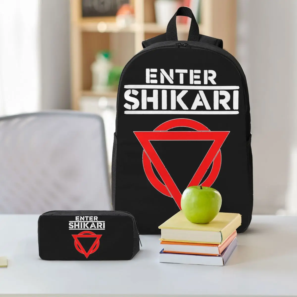 Enter Shikari Rock Band Graphic Backpack Student BookBag School Bag Shoulder Bags 3ps Insulated Lunch Bag Pencil Case