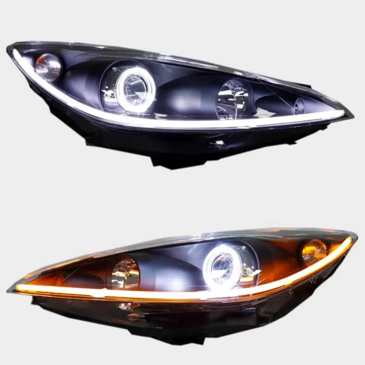 Eosuns Headlight Assembly For Peugeot RCZ 308CC convert angel eyes Lens Led Turn signal Daytime Running Light