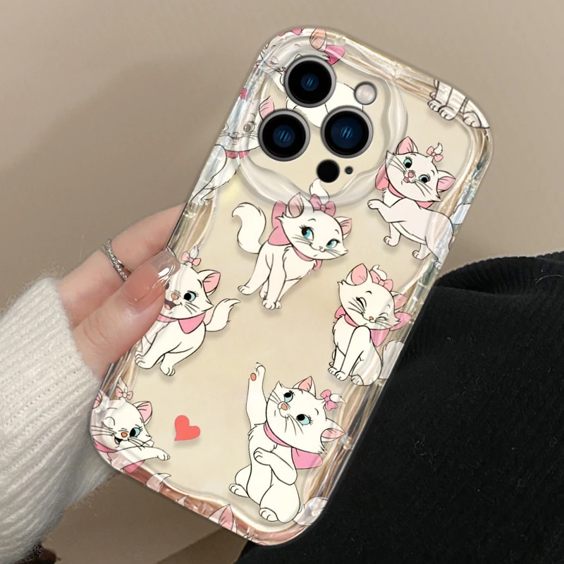 Disney Cartoon Marie Cover per Apple iPhone 15 14 13 12 11 Pro X XR XS Max Plus 8 7 Plus SE Wave Oil Phone Case