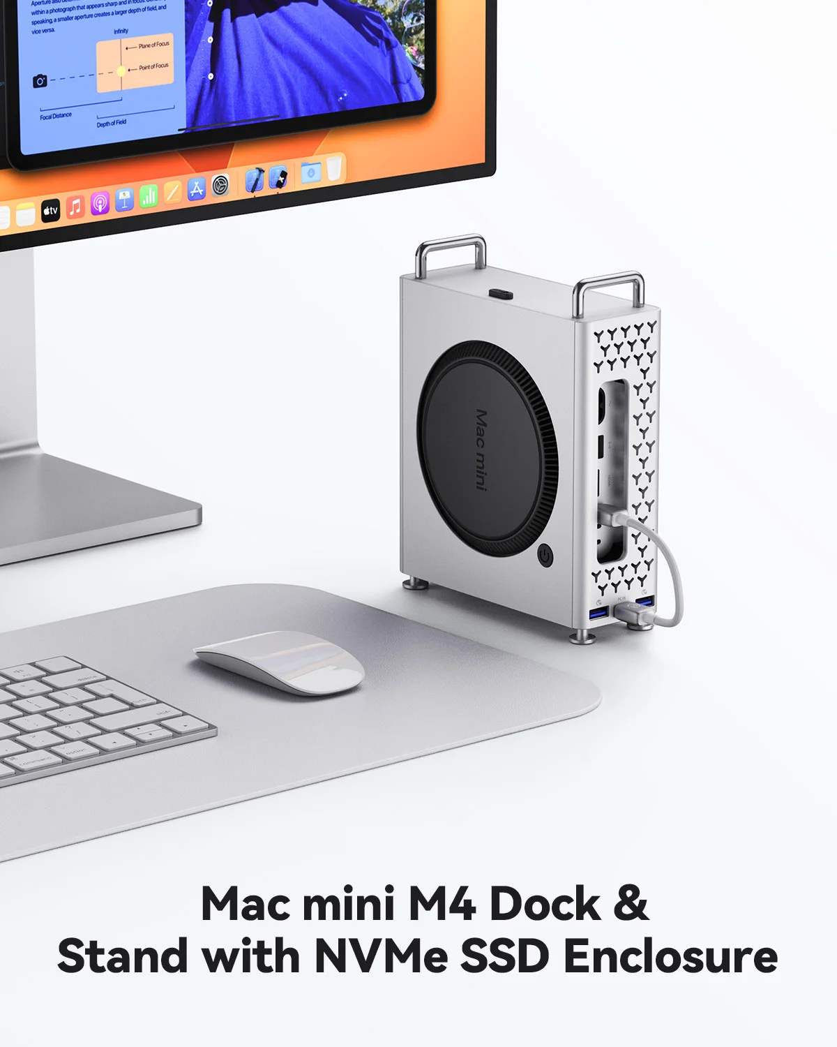 Yottamaster M4 Dock 5 in 1 Mac mini M4 Hub with NVMe SSD Enclosure USB-A 10Gbps SD/TF 8TB Storage Expansion Mac mini M4/M4 Pro