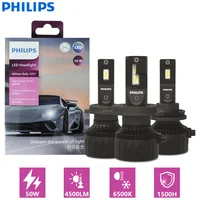 Philips-bombillas LED Ultinon Rally 3551 para faros delanteros de coche, luz blanca de 6500K, potencia máxima de 50W, 4500LM, H4, H7, H11, HB3, HB4, HIR2, 2X