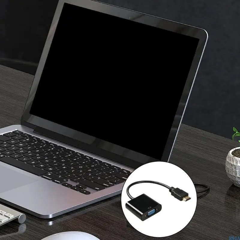 R91A Portable HDMIS в VGA Adapter 1080p Converter с аудионами для легких заглушек и настройки настройки и устойчивости к