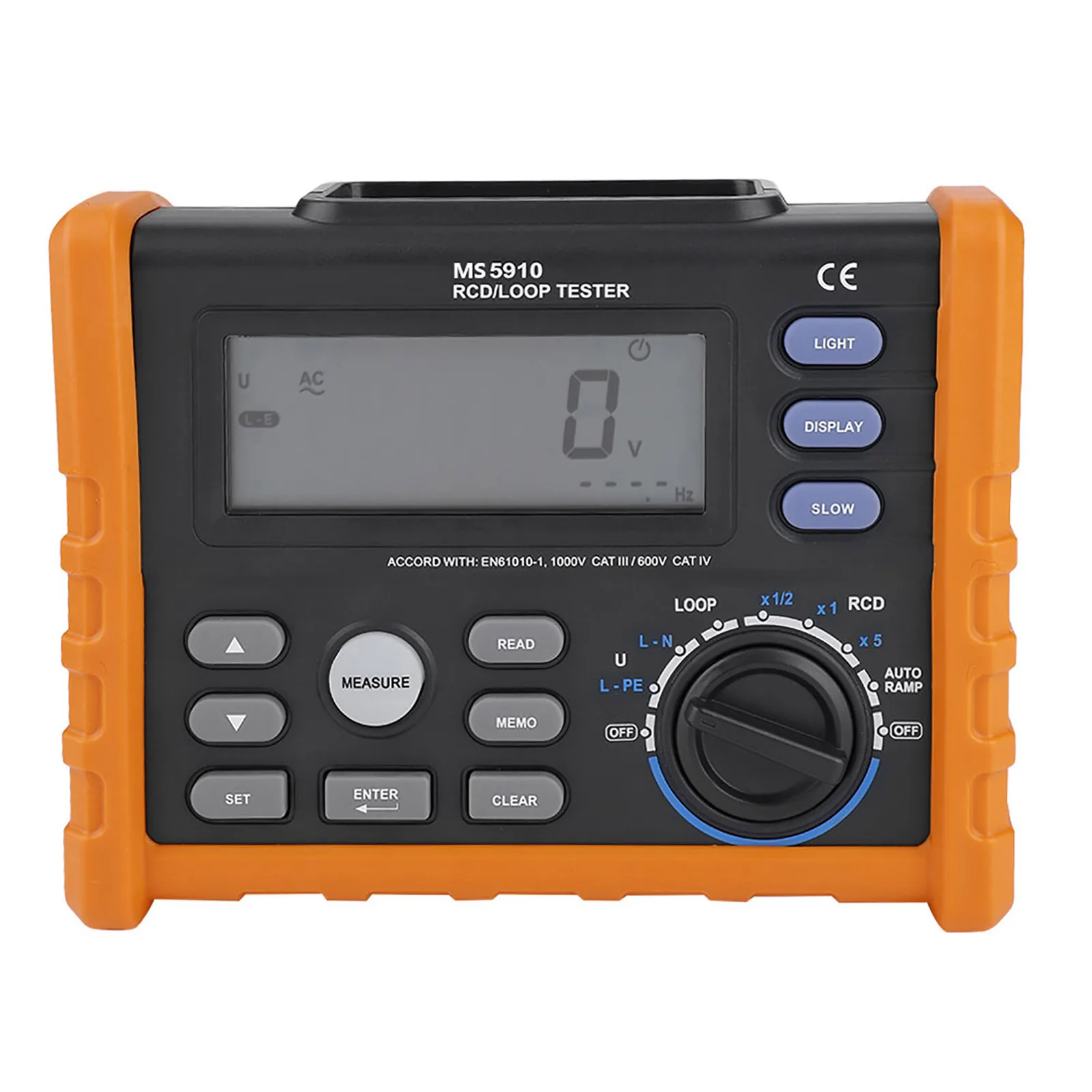 PEAKMETER MS5910 Digital Resistance Meter RCD Loop Resistance Tester Multimeter Leakage  Tester RCD Loop Resistance Tester