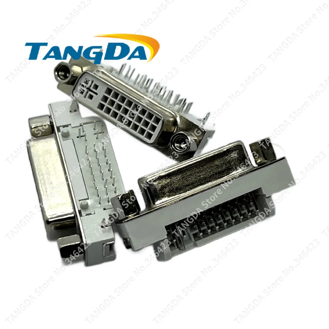 DVI24 + 5 DVI video 24 + 5 female head socket 90 degrees bend needle bending foot welding plate connector