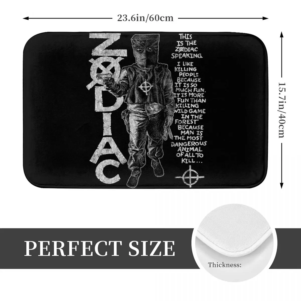 Zodiac,David Fincher,Crime,Serial Killer Non-slip Doormat Floor Mat Carpet Rug for Kitchen Entrance Home Balcony Footpad Mats