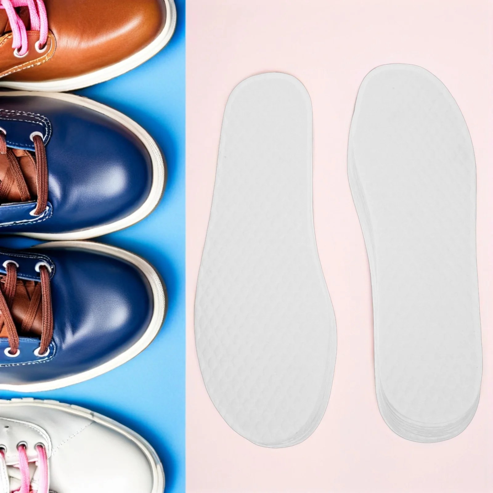 

20Pairs Breathable Shoe Insoles Thin Non-Slip Odorless Inserts Sweat-Absorbing Comfort Relief Shoe Pads Men Women