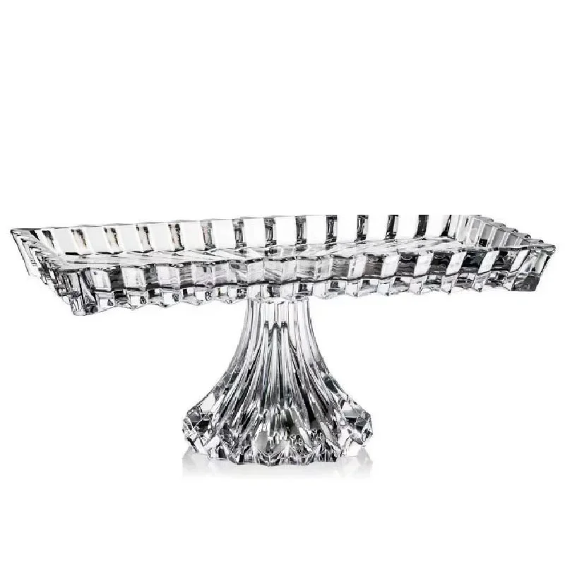 Restaurant Household Crystal Glass Dried Fruit Plate, Double Layer