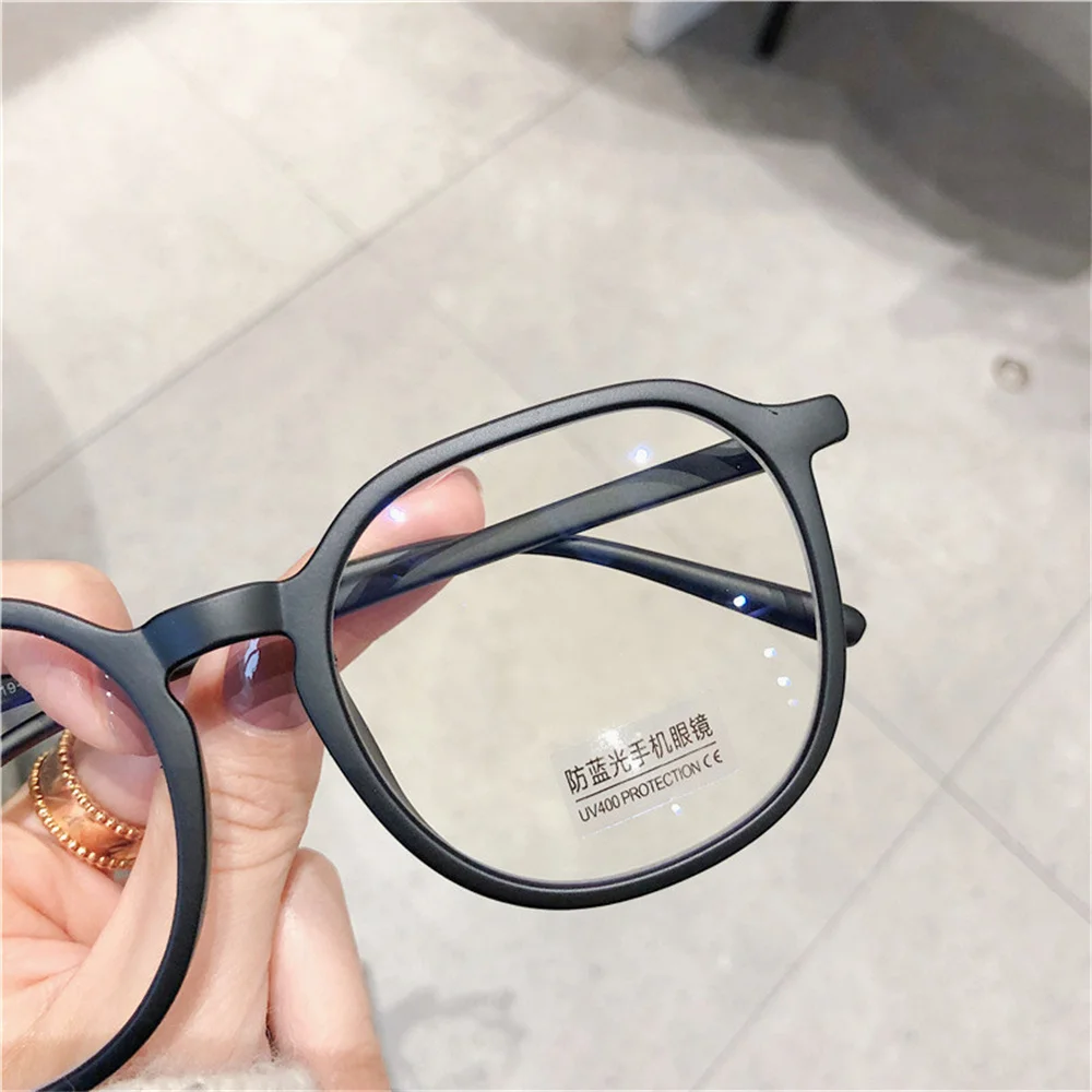 Trend Oversize Large Frame Transparent Anti Blue Light Square Eyewear Sunglass Flat Mirror Eyeglasses UV400 Protection Glasses