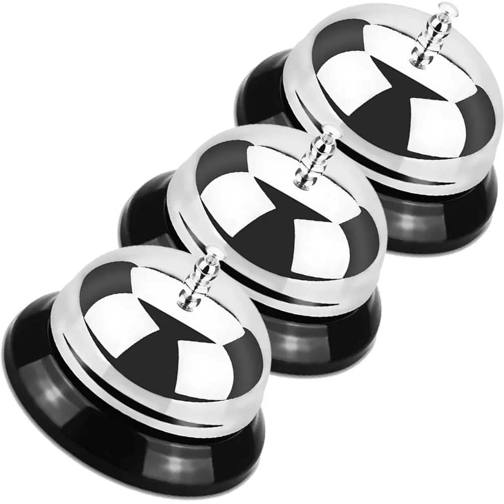 3Pcs Restaurant Call Bells Metal Table Dinner Service Bells Kitchen Bar Hand Bell Hotel Reception Call Bell Metal Dinner Bell,