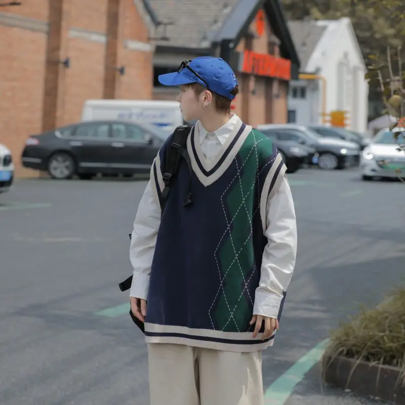 기질 조끼 스웨터 남자