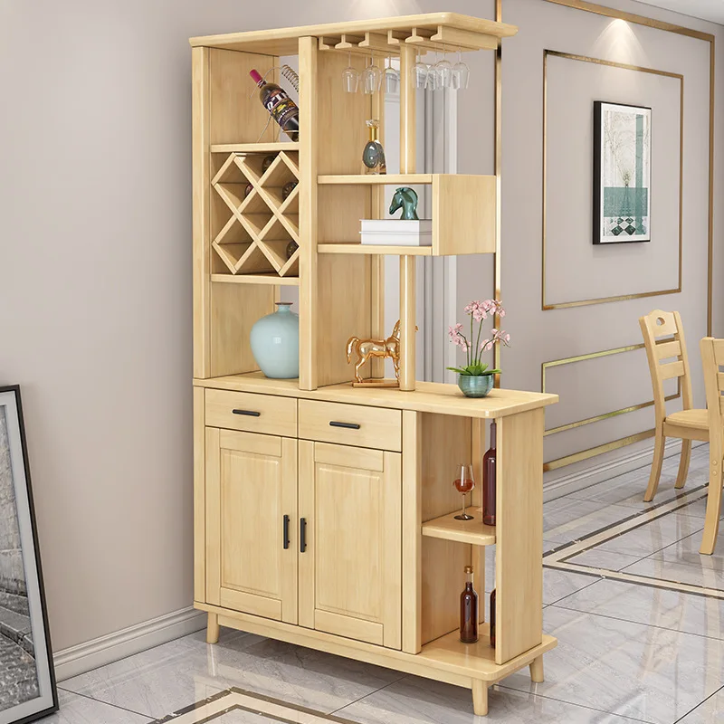 

Solid wood hall cabinet Modern simple living room partition cabinet Foyer entrance Double-sided cabinet Screen locker Shoe