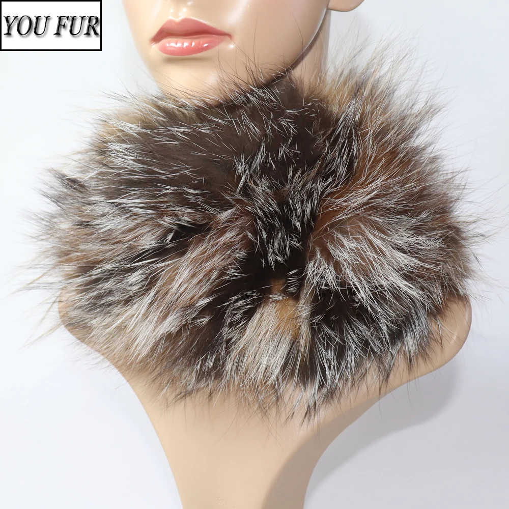 

Real Fox Fur Scarf Women Knitted Winter Warm Natural Fur Scarves Elastic Ladies Neck Warmer Russia Luxury Winter Headbands