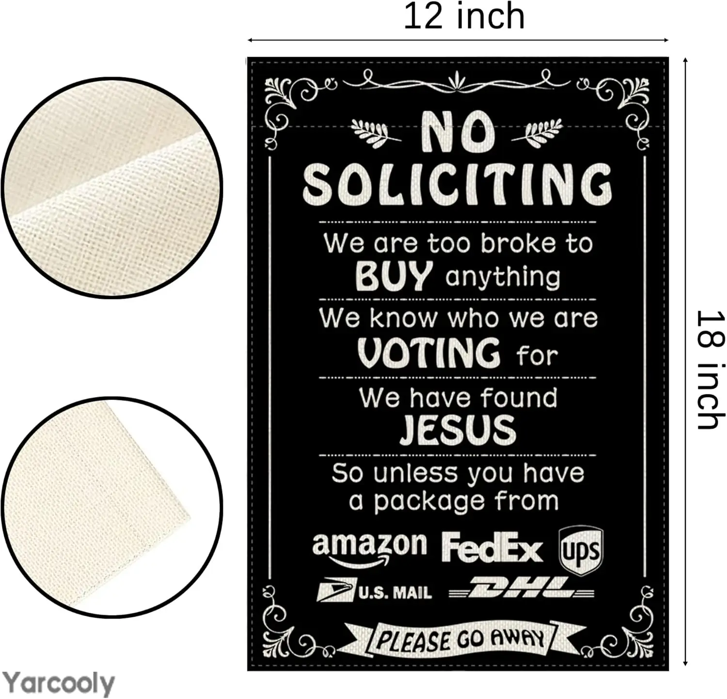 No Soliciting Garden Flag for House No Silication Banner Double Sided Funny No Trespassing Decor No Soliciting Sign Perfect