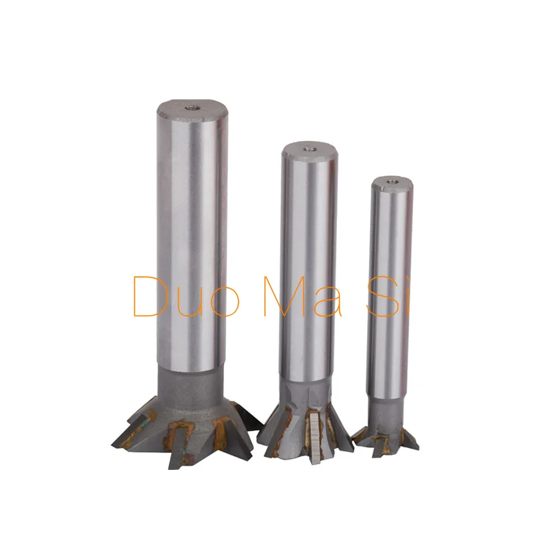 1PC 45/55/60 Degrees YG8 Dovetail Groove Milling Hard Alloy Milling Cutter Processing Copper Aluminum Cast Iron Diameter 16-60mm