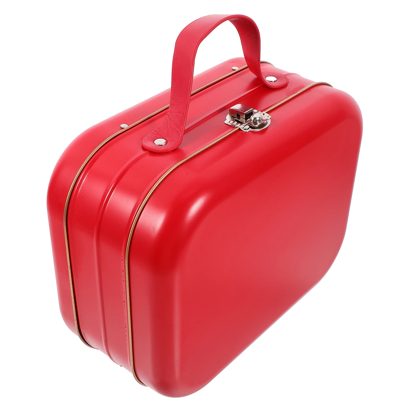 

1pc Gift Packaging Box Small Tinplate Suitcase Storage For Jewelry Desktop Organizer Keepsake Tin Carry Case