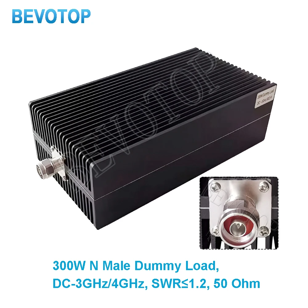 Square 300W 3GHz L16 N Male RF Coaxial Termination Dummy Load SWR＜1.2 50 Ohm Connector Socket Brass Straight Coaxial RF Adapters