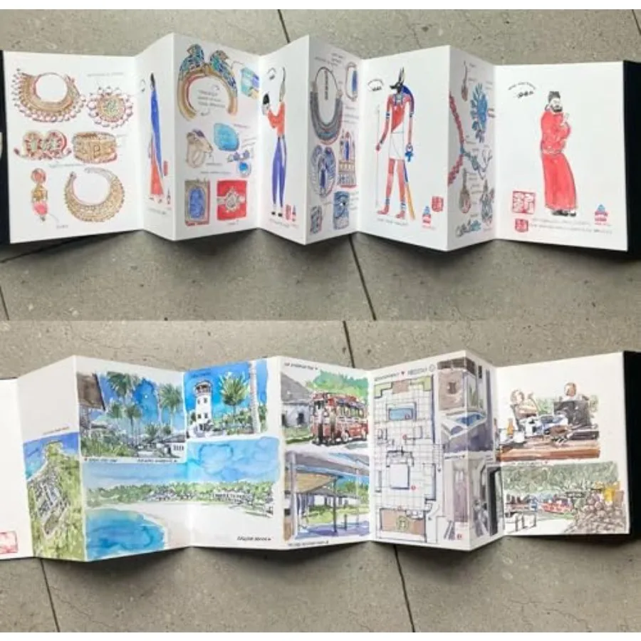 Hoidaai Watercolour Hardback Concertina - Accordion-fold Design - Travel Protable Journal Watercolor Book - Sketchbook - 300 GS view 6