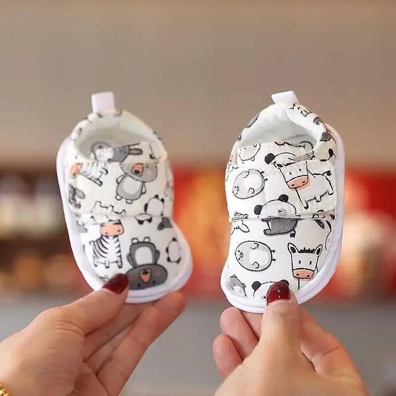 أحذية مطبوعة على شكل حيوانات كرتونية لعمر سنة واحدة، نعل ناعم غير قابل للانزلاق للأطفال للأولاد والبنات، أحذية رياضية كاجوال للأطفال الصغار، أحذية عيد الميلاد Gi