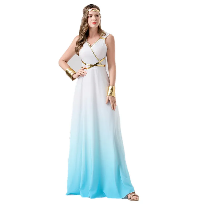 Halloween Medieval Mythology Ancient Greek Goddess Cosplay Costume masquerade Egyptian Cleopatra Princess Fancy Dress