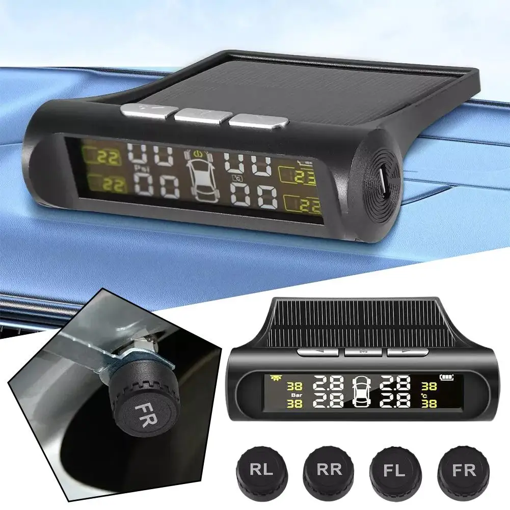 Solar TPMS Car Tire Pressure Alarm System With 4/6 Sensors Temperature Sensors Tyre And Car External Digital Monitor Pressu G5X5