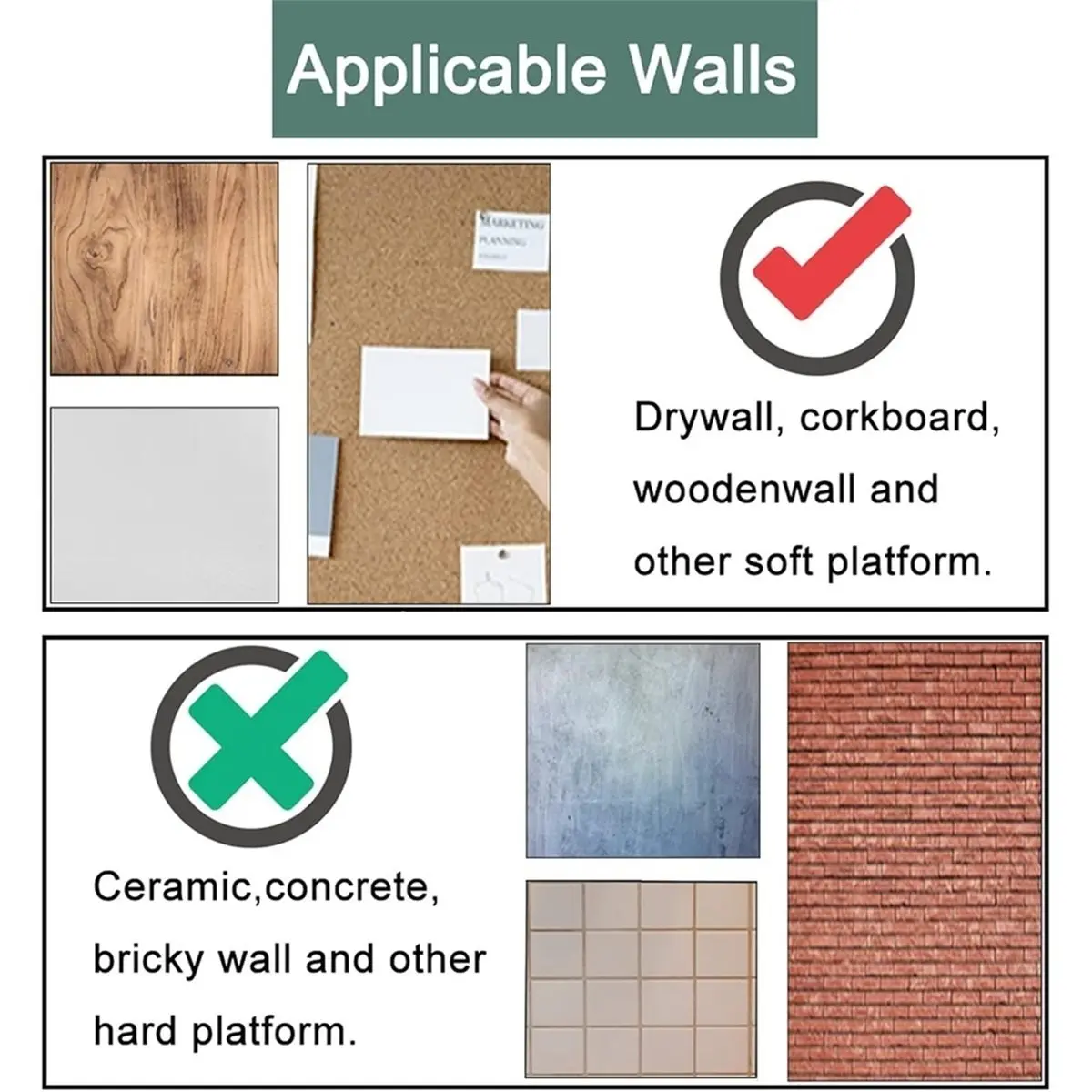 Home Tool 50pcs Picture Hanging Hooks with Push Pins for Drywall Wood Board Photo Decoration, Photo Wall Hanging Nails