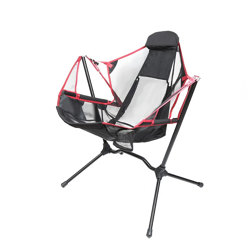 Outdoor Portable Camping Folding Rocking Chair Can Be Used For Trips Leisure Chairs With Pillows Fishing Beach Stool