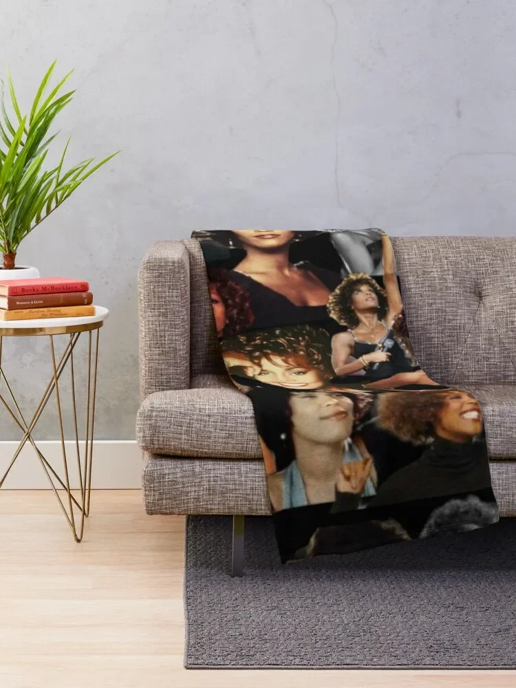 Whitney Houston Collage Throw Blanket Retros funny gift Sofas For Decorative Sofa Blankets