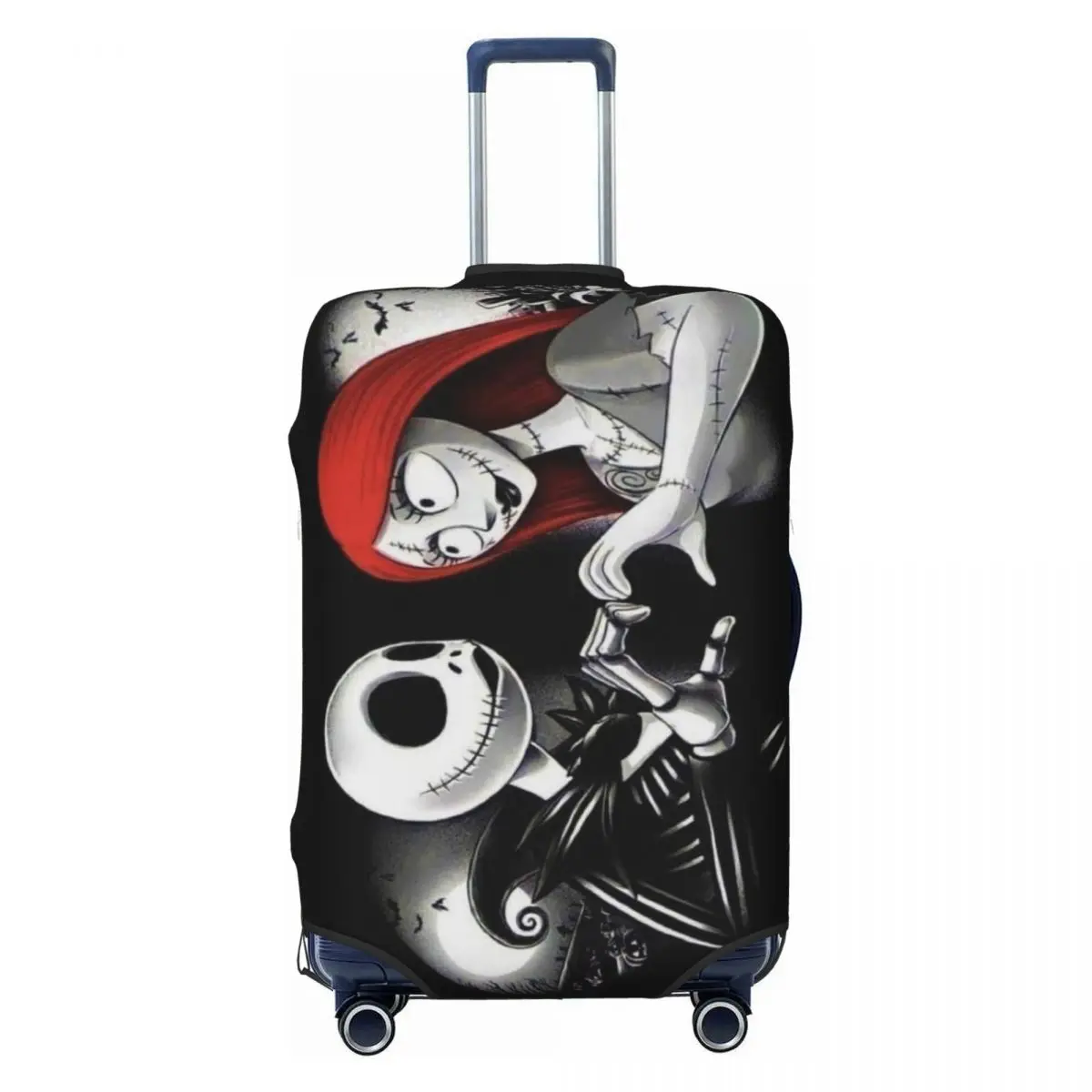 

Custom Custom Jack And Sally Halloween Luggage Cover Protector Washable The Nightmare Before Christmas Travel Suitcase Covers