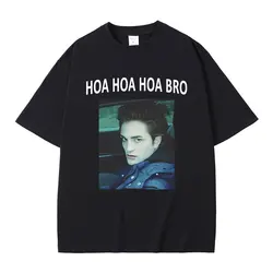 Movie Series Twilight Edward Cullen Hoa Hoa Hoa Bro T Shirt Robert Pattinson Funny Meme T-shirts Men's Casual Oversized T-shirt