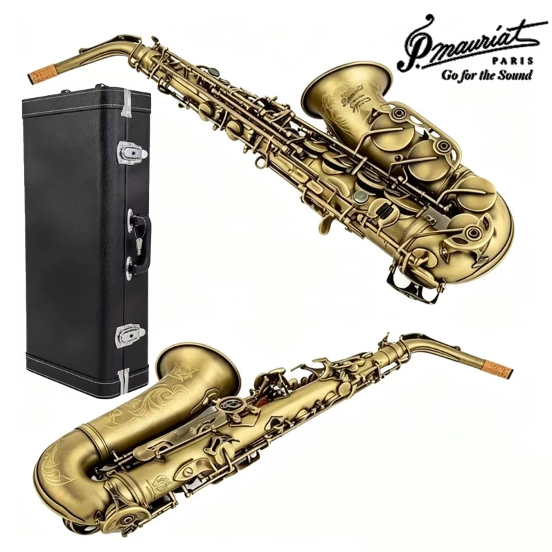 Paul Mauriat76 Antique Matte Gold Finish Alto Saxophone Professional Performance Wind Instrument